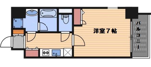 アーバネックス梅田西(1K/7階)の間取り写真