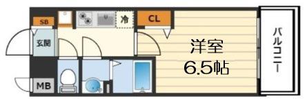 プレサンス梅田北ディア(1K/5階)の間取り写真