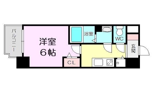 プレサンス新大阪コアシティ(1K/5階)の間取り写真