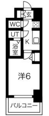 グランカリテ北梅田(1K/5階)の間取り写真