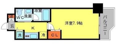 アーデン堺筋本町(1K/9階)の間取り写真