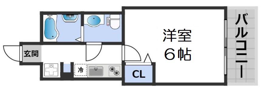 SERENITE北浜(1K/11階)の間取り写真
