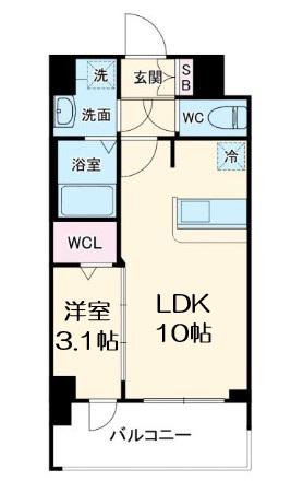 ミラージュパレス大阪ドームPROSPER(1LDK/8階)の間取り写真