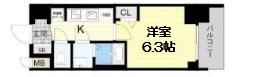 プレサンス谷町九丁目ディセオ(1K/7階)の間取り写真