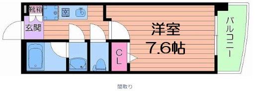 ルクレ阿波座レジデンス(1K/4階)の間取り写真