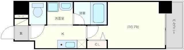 リレイション大国(1K/9階)の間取り写真