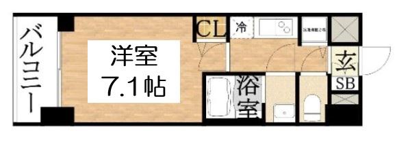プレサンス南森町ライズ(1K/8階)の間取り写真
