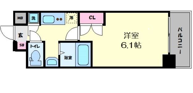 ジュネーゼ梅田北プラウディア(1K/8階)の間取り写真