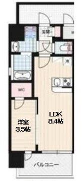 LUMINOUS三国本町(1LDK/11階)の間取り写真