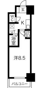 SWISS難波西(1K/11階)の間取り写真