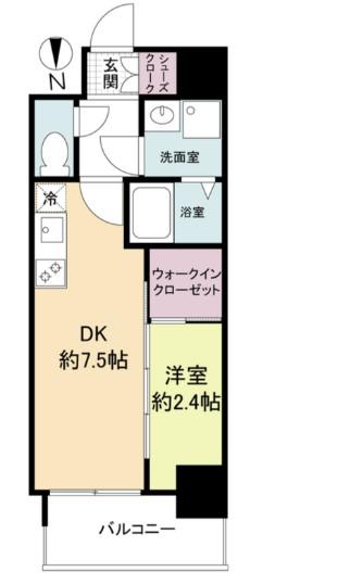 セレニテ谷町四丁目アリエ(1DK/7階)の間取り写真