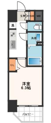 プレサンス DOMECITY コレーレ(1K/5階)の間取り写真