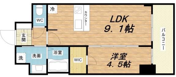 プレサンス DOMECITY コレーレ(1LDK/6階)の間取り写真