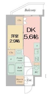 セレニテ日本橋エクラ(1DK/4階)の間取り写真