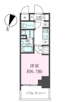 クレストコート靱公園 THE CLASS(1K/5階)の間取り写真