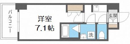 S-RESIDENCE大阪九条ノース(1K/7階)の間取り写真