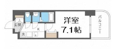 LUXE西長堀(1K/8階)の間取り写真