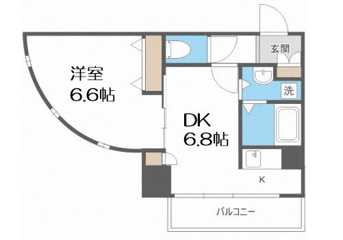 WILLDO松屋町(1DK/3階)の間取り写真