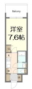 ALIVIS浪速東SOL TERRACE(1K/4階)の間取り写真