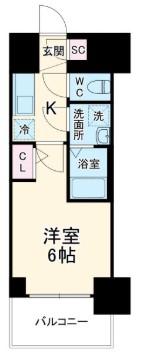 エスリード大阪リエート(1K/14階)の間取り写真