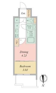 セレニテ東梅田アリエ(2K/14階)の間取り写真