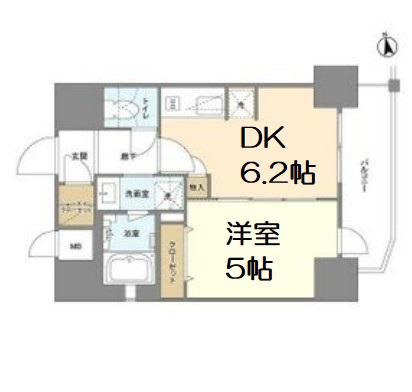 エステムコート北堀江Ⅱ(1DK/11階)の間取り写真