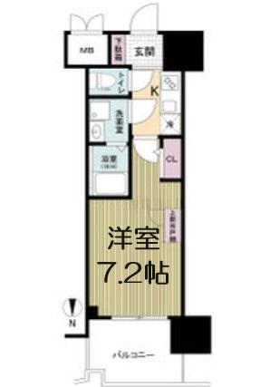 セレニテ本町東リアン(1K/11階)の間取り写真