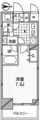 アーデン堺筋本町(1K/6階)の間取り写真
