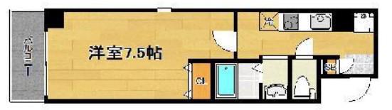 ルミエール瓦屋町(1K/5階)の間取り写真