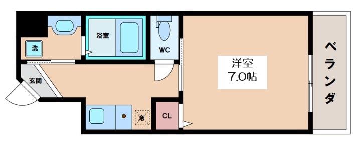 コンチネンタル難波東(1K/6階)の間取り写真