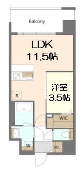 ALIVIS浪速東SOL TERRACE(1LDK/7階)の間取り写真