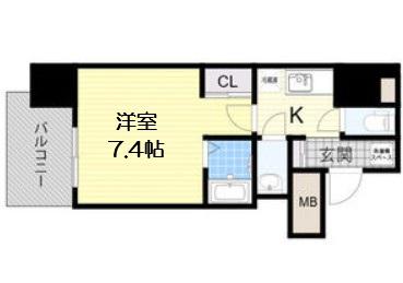 エグゼ堺筋本町(1K/8階)の間取り写真