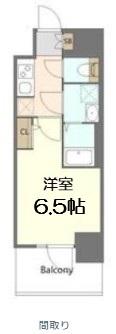 S-RESIDENCE高井田BELETA(1K/8階)の間取り写真