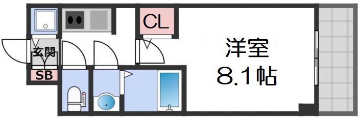 S-RESIDENCE 都島(1K/4階)の間取り写真