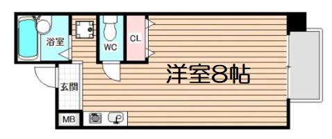 メゾン福栄(ワンルーム/3階)の間取り写真