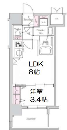 アーバネックス西天満(1LDK/2階)の間取り写真