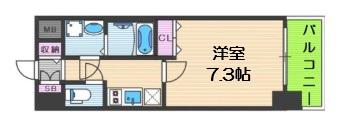 LA DOUCEUR九条(1K/9階)の間取り写真