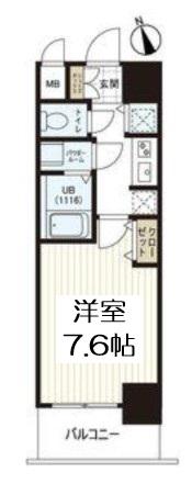 サムティ福島PORTA(1K/9階)の間取り写真
