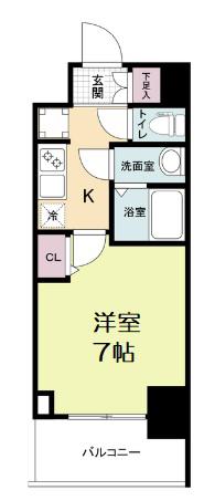 WORVE大阪本町(1K/12階)の間取り写真