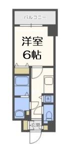 ルクレ難波(1K/3階)の間取り写真