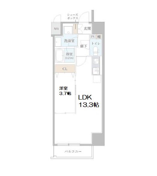 SARNATH海老江(1LDK/5階)の間取り写真