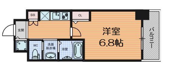 フレアコート梅田(1K/13階)の間取り写真