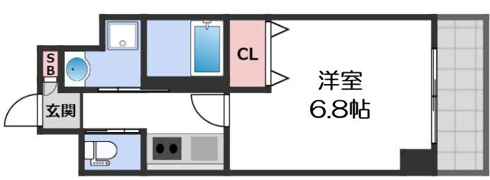 プレジオ都島本通(1K/12階)の間取り写真