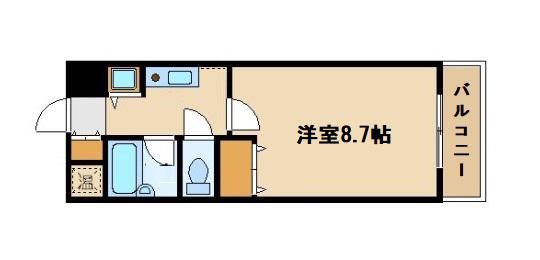 M&Mウメダイースト(1K/5階)の間取り写真