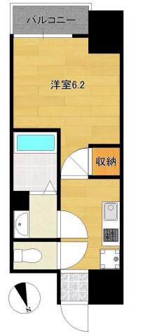 グランエクラ今宮戎(1K/9階)の間取り写真
