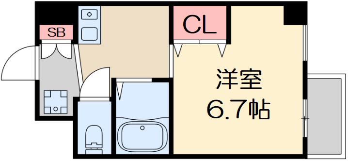 サンガ梅田(1K/7階)の間取り写真