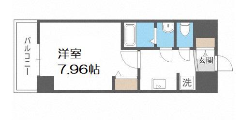 ラヴィータ難波元町(1K/7階)の間取り写真