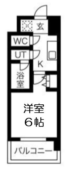 スプランディッド難波(1K/14階)の間取り写真