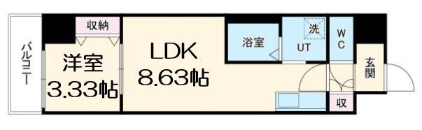 アーバンパーク新大阪(1LDK/8階)の間取り写真