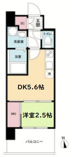 セレニテ福島プリエ(1DK/3階)の間取り写真